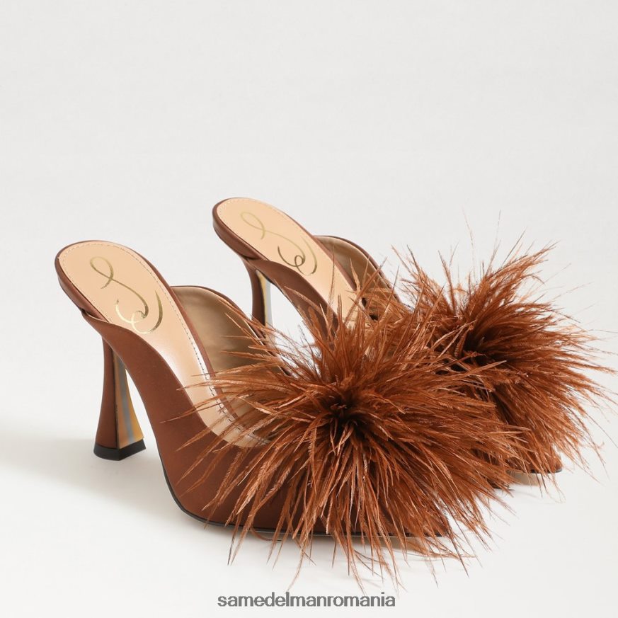 Sam Edelman încălţăminte satin maro cacao femei pompă anthony feather mule HN448Z726
