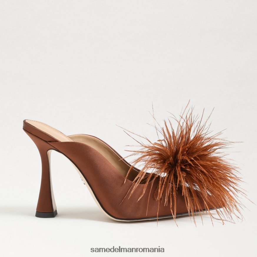 Sam Edelman încălţăminte satin maro cacao femei pompă anthony feather mule HN448Z726