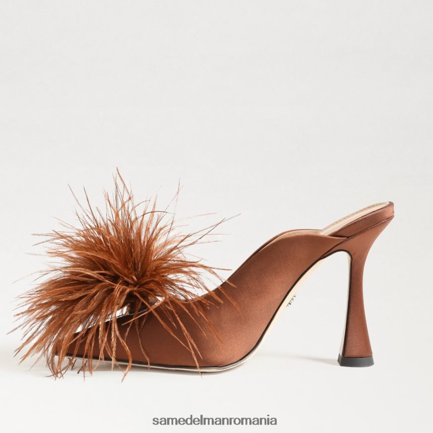 Sam Edelman încălţăminte satin maro cacao femei pompă anthony feather mule HN448Z726