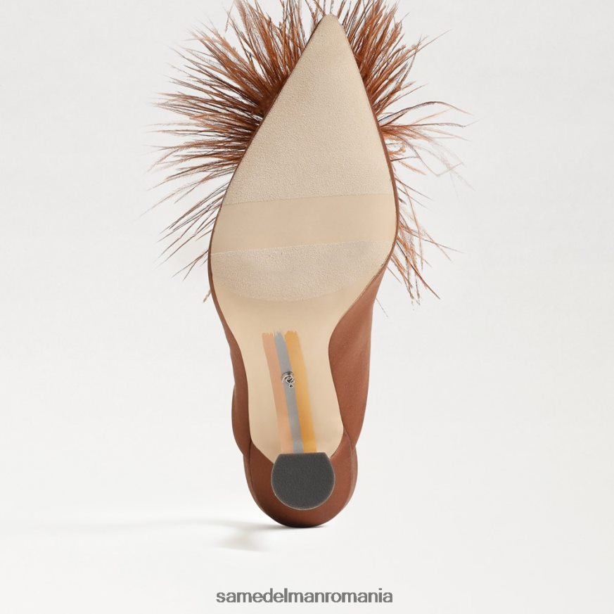 Sam Edelman încălţăminte satin maro cacao femei pompă anthony feather mule HN448Z726