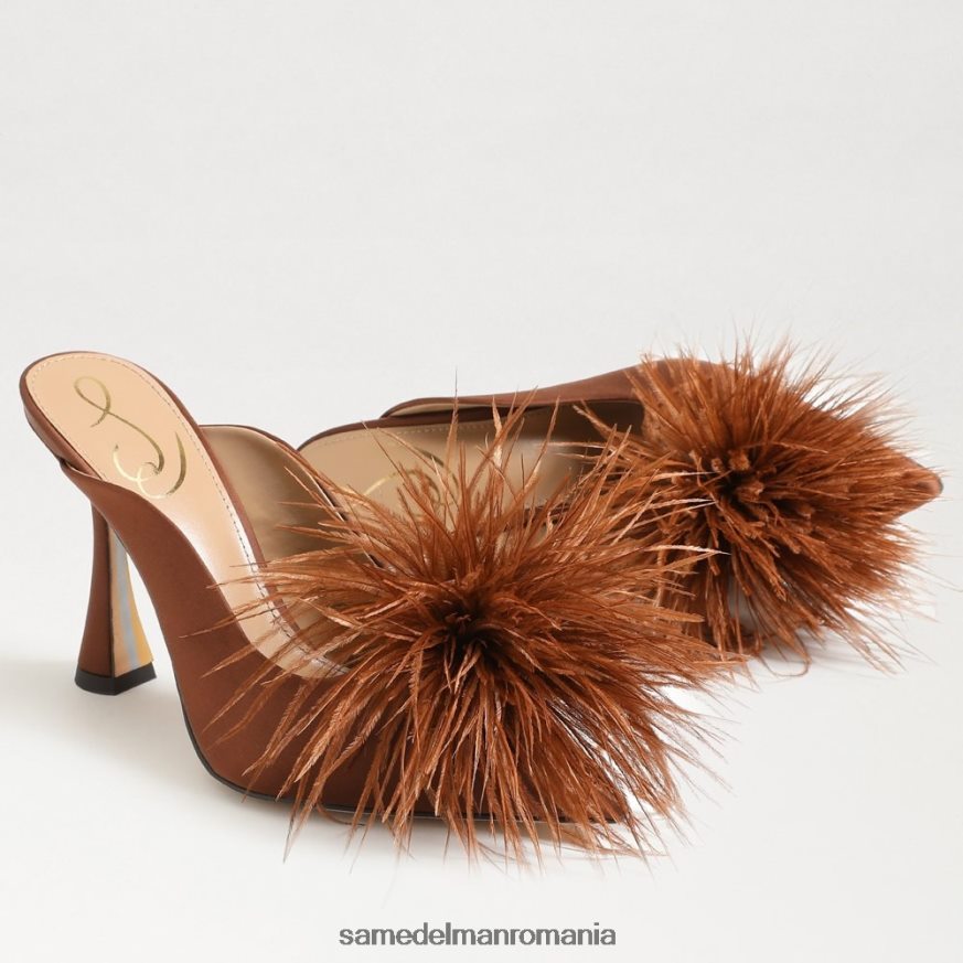 Sam Edelman încălţăminte satin maro cacao femei pompă anthony feather mule HN448Z726