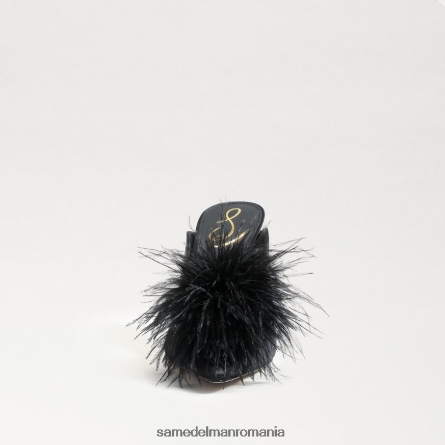 Sam Edelman încălţăminte satin negru femei pompă anthony feather mule HN448Z725