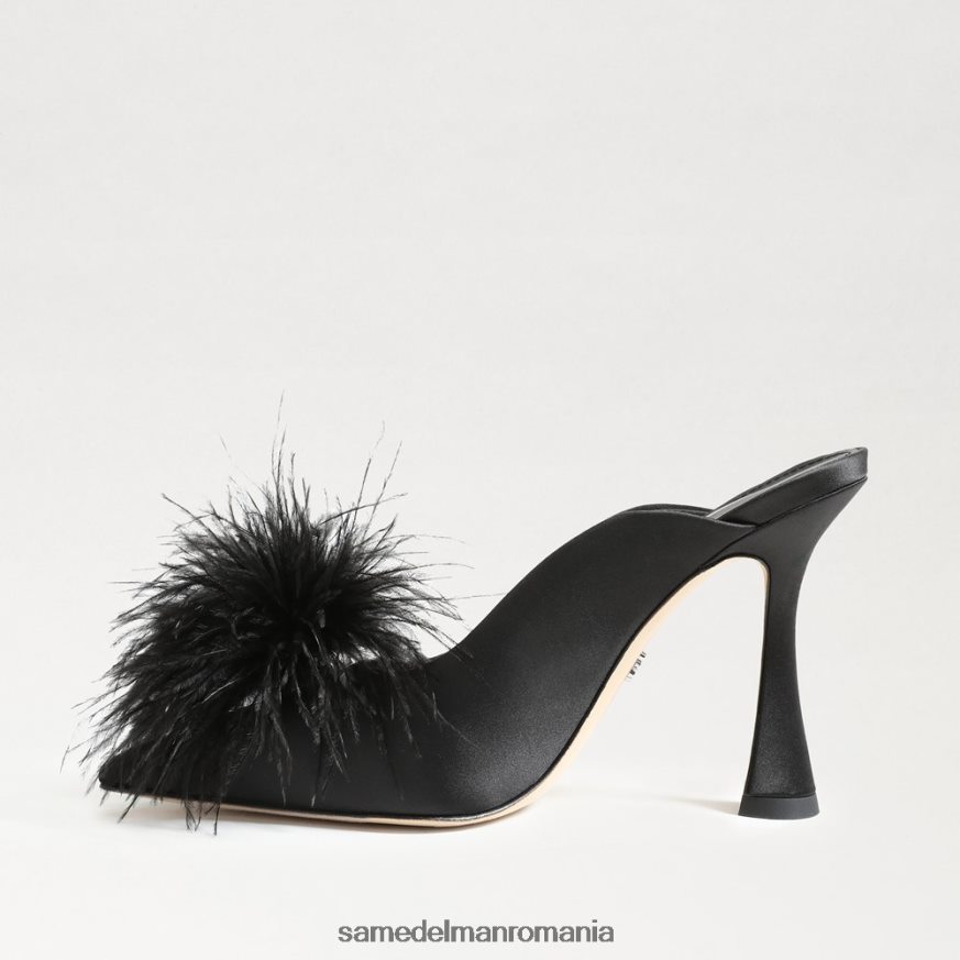 Sam Edelman încălţăminte satin negru femei pompă anthony feather mule HN448Z725