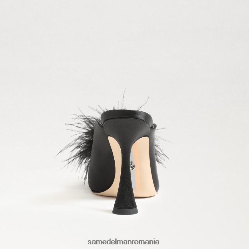 Sam Edelman încălţăminte satin negru femei pompă anthony feather mule HN448Z725