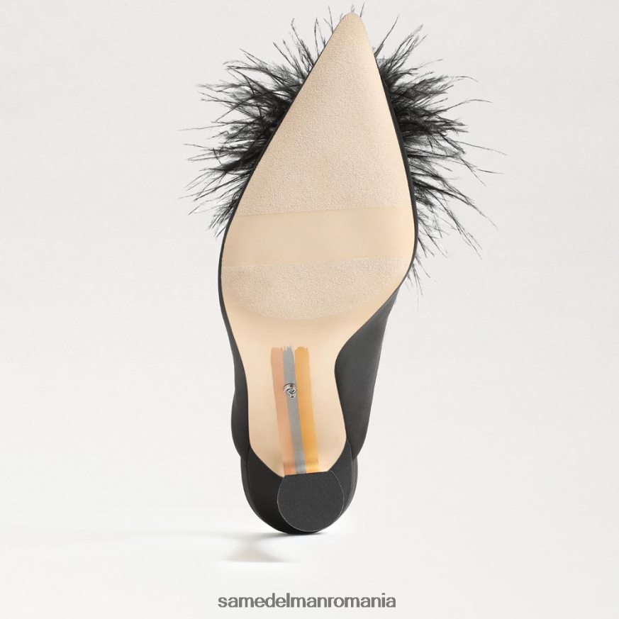 Sam Edelman încălţăminte satin negru femei pompă anthony feather mule HN448Z725