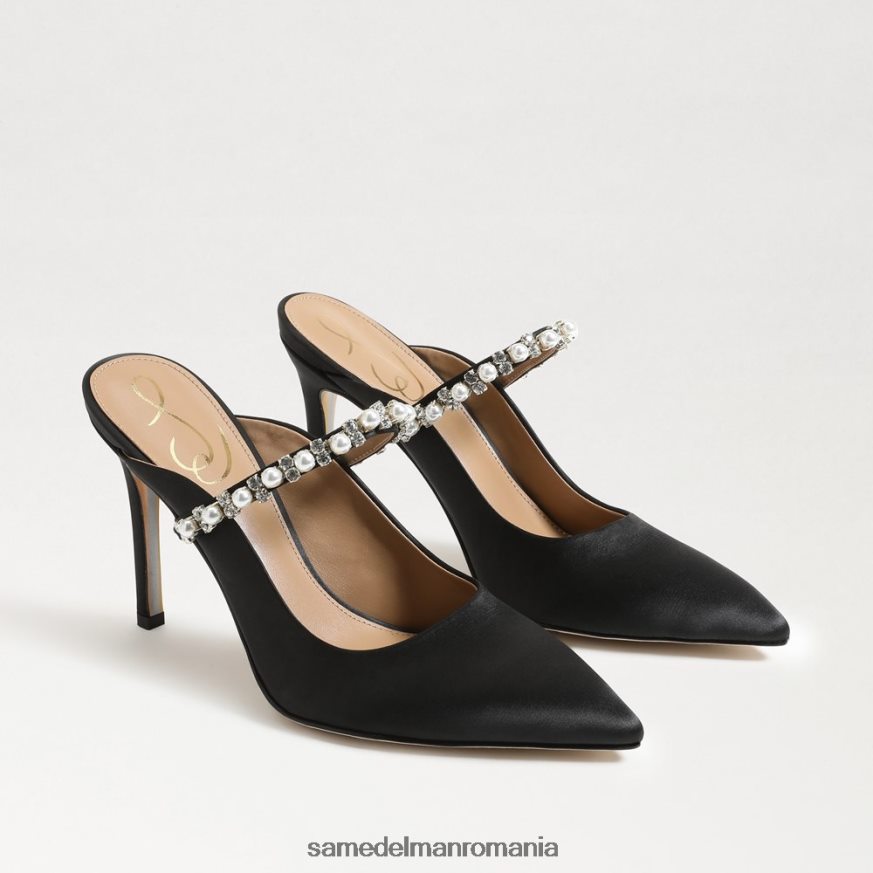 Sam Edelman încălţăminte satin negru femei pompa hyland mule HN448Z525