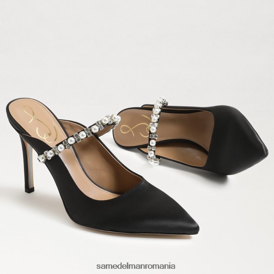 Sam Edelman încălţăminte satin negru femei pompa hyland mule HN448Z525