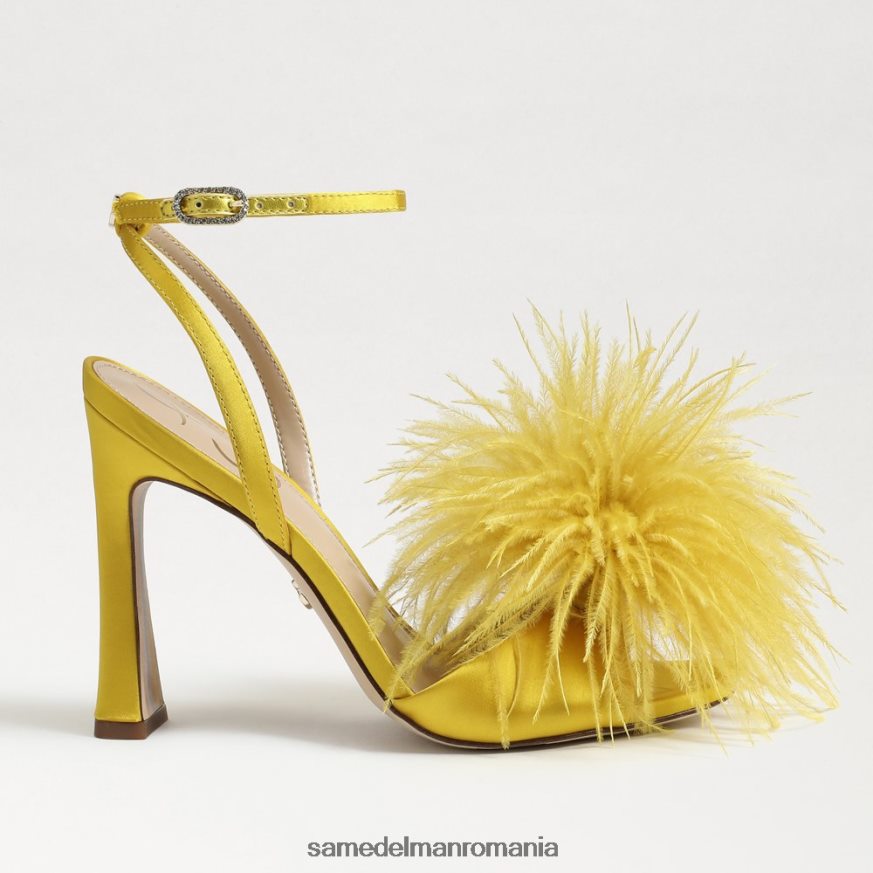 Sam Edelman încălţăminte satin ocru femei toc de pene de leon HN448Z849