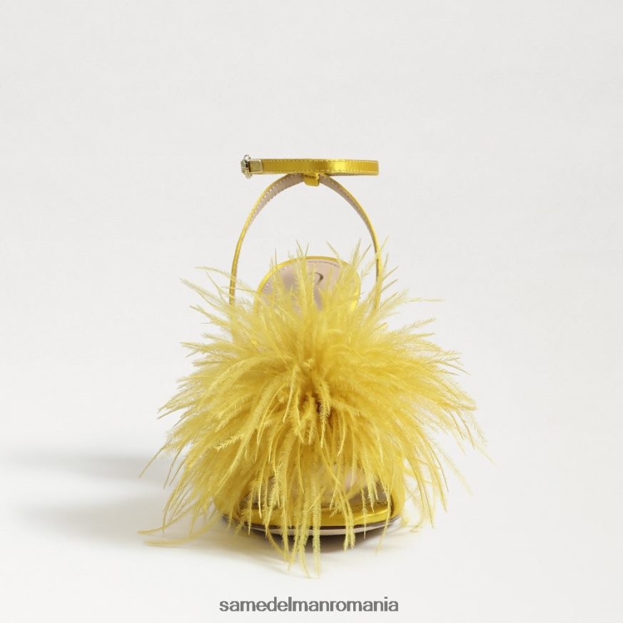 Sam Edelman încălţăminte satin ocru femei toc de pene de leon HN448Z849