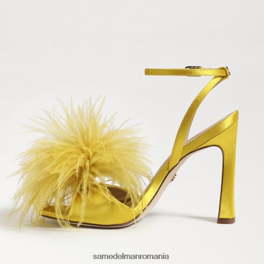 Sam Edelman încălţăminte satin ocru femei toc de pene de leon HN448Z849