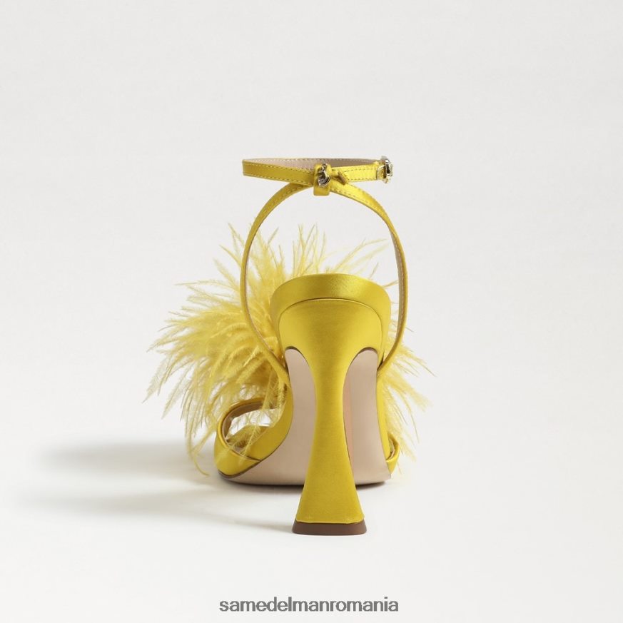 Sam Edelman încălţăminte satin ocru femei toc de pene de leon HN448Z849