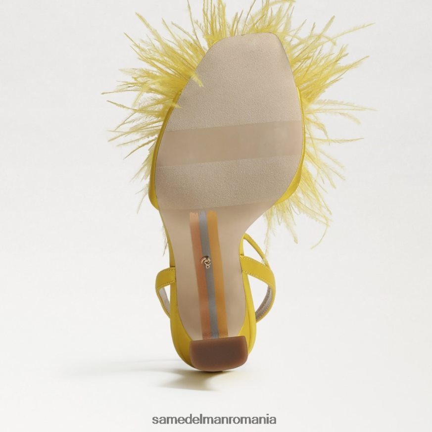 Sam Edelman încălţăminte satin ocru femei toc de pene de leon HN448Z849