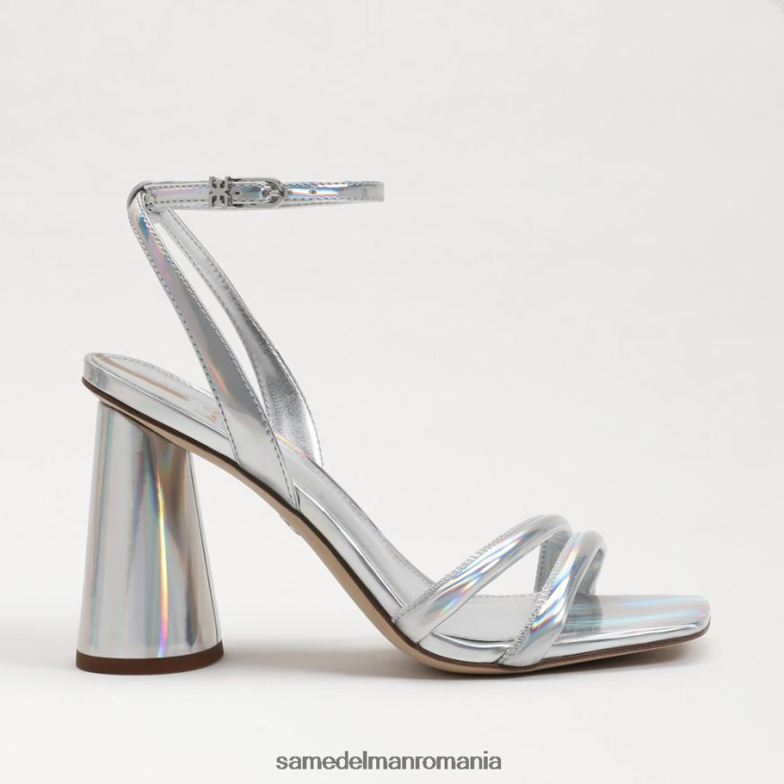 Sam Edelman încălţăminte argintiu moale irizat femei sandale kia cu toc bloc HN448Z110