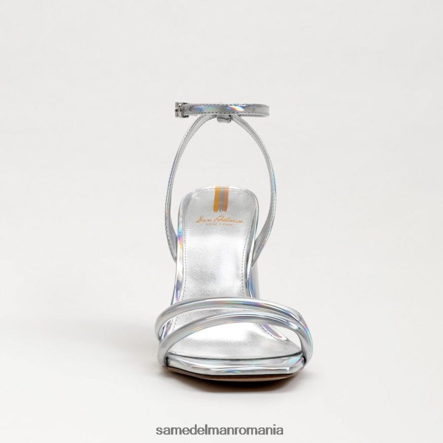 Sam Edelman încălţăminte argintiu moale irizat femei sandale kia cu toc bloc HN448Z110