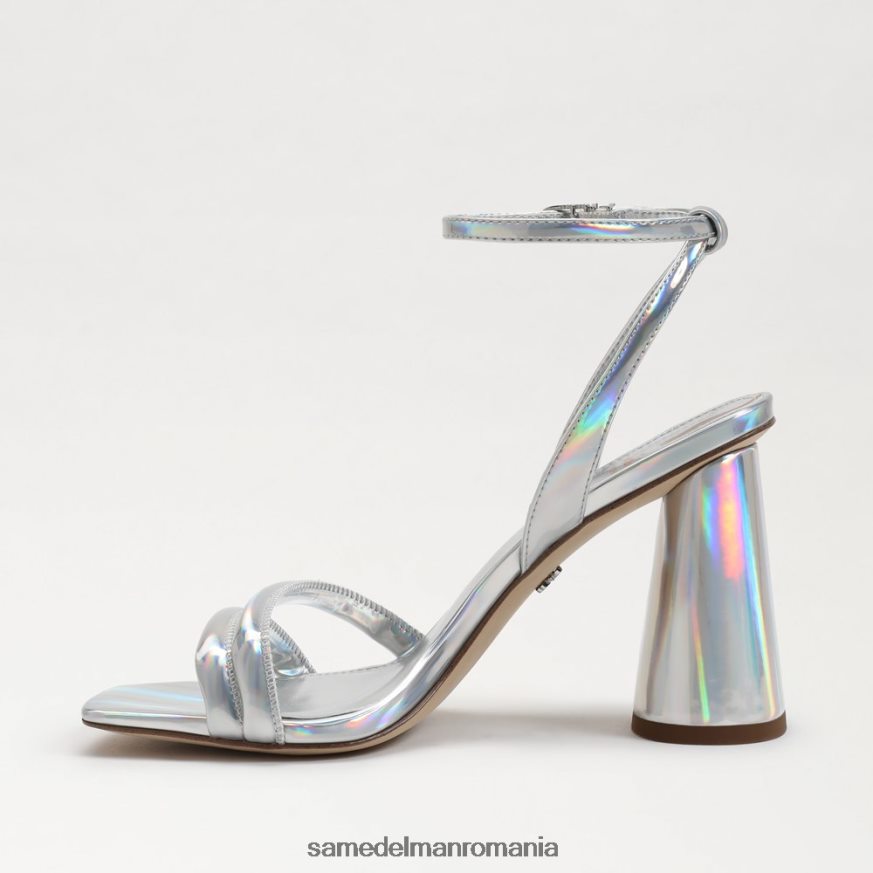 Sam Edelman încălţăminte argintiu moale irizat femei sandale kia cu toc bloc HN448Z110