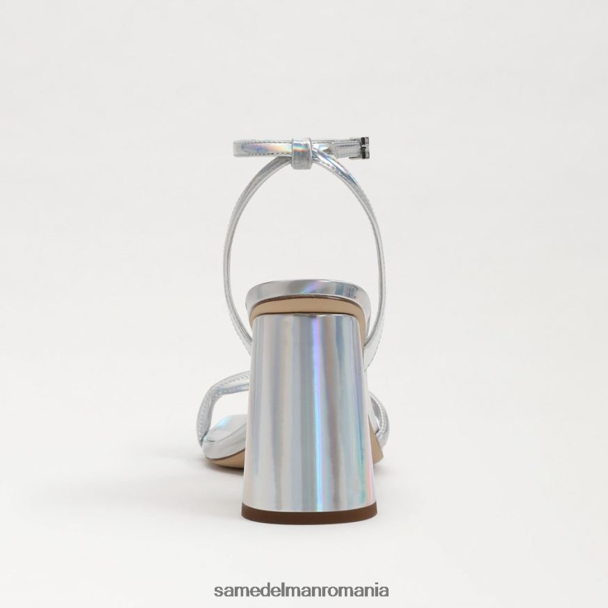 Sam Edelman încălţăminte argintiu moale irizat femei sandale kia cu toc bloc HN448Z110