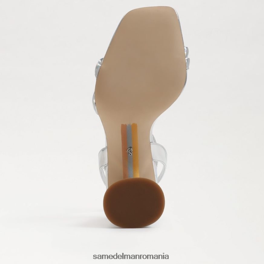 Sam Edelman încălţăminte argintiu moale irizat femei sandale kia cu toc bloc HN448Z110