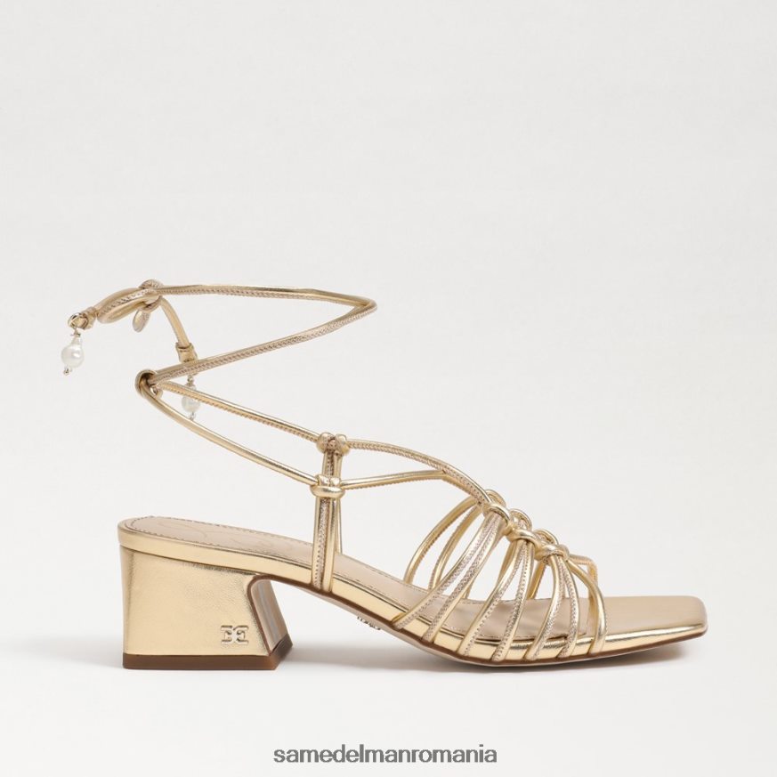 Sam Edelman încălţăminte aur chihlimbar femei Sandale westley cu toc bloc cu șireturi HN448Z399