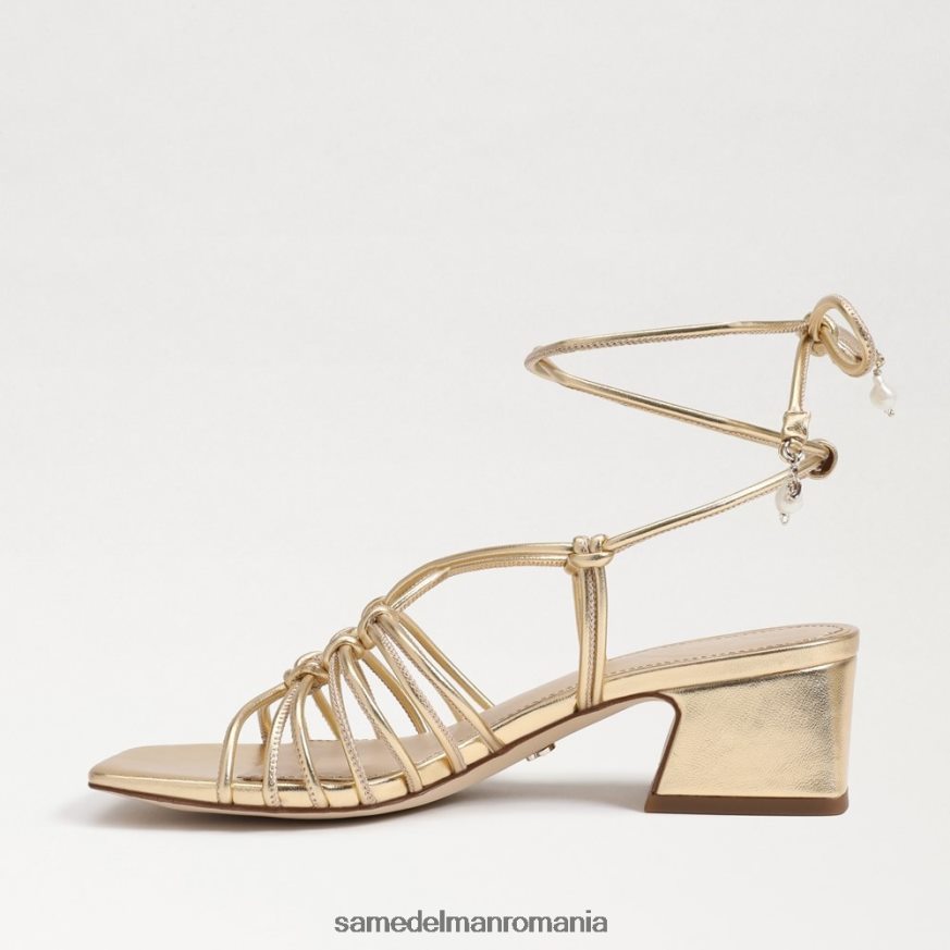 Sam Edelman încălţăminte aur chihlimbar femei Sandale westley cu toc bloc cu șireturi HN448Z399