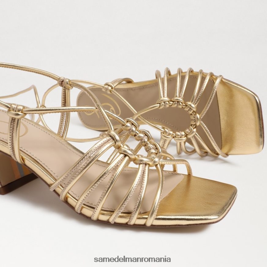 Sam Edelman încălţăminte aur chihlimbar femei Sandale westley cu toc bloc cu șireturi HN448Z399