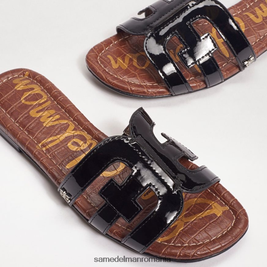 Sam Edelman încălţăminte brevet negru femei sandală de tip bay slide HN448Z21