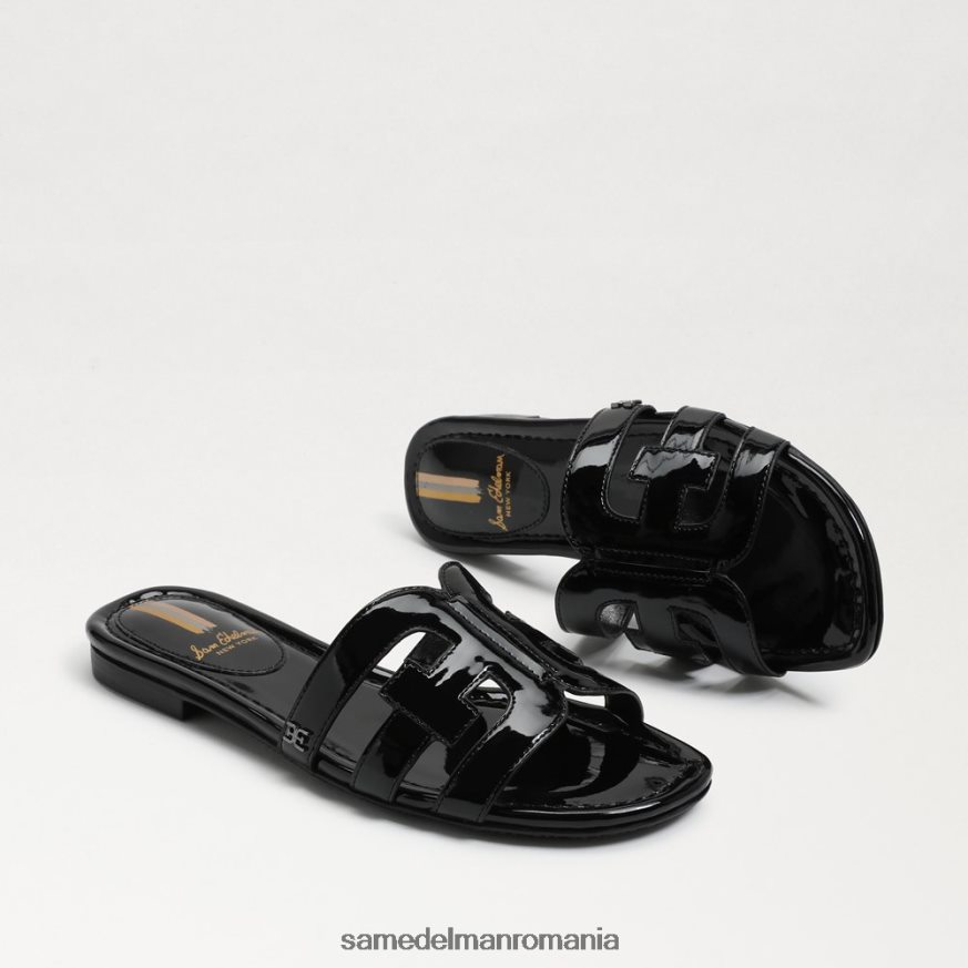 Sam Edelman încălţăminte brevet negru femei sandală de tip bay slide HN448Z379