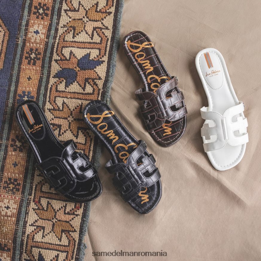 Sam Edelman încălţăminte brevet negru femei sandală de tip bay slide HN448Z379