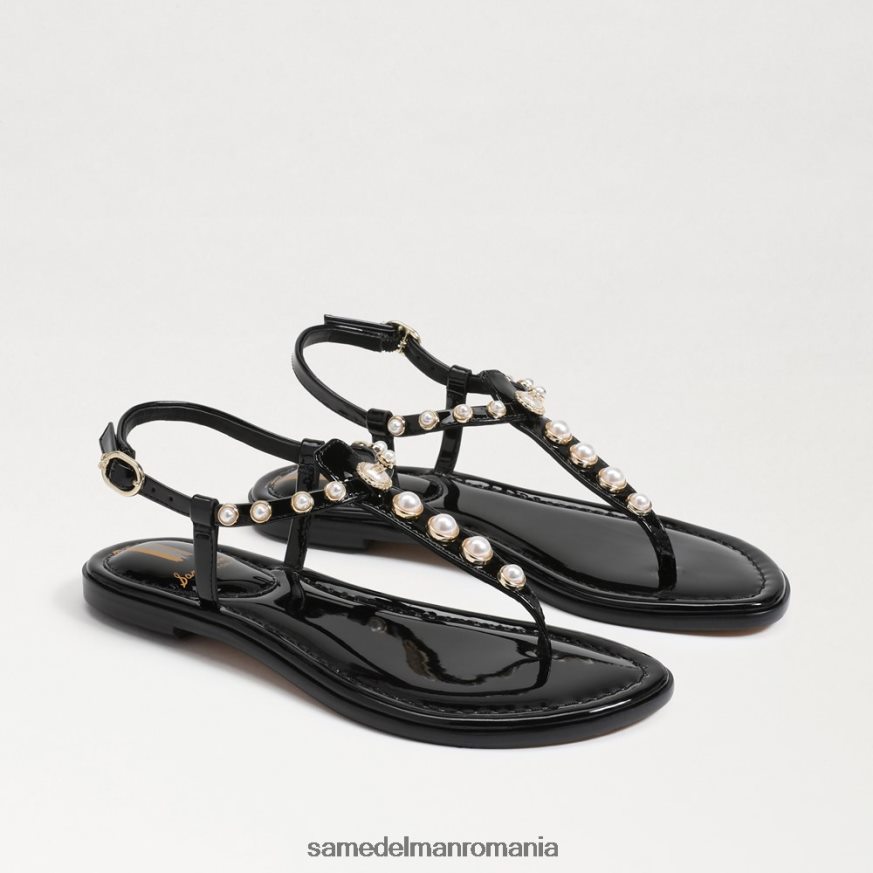 Sam Edelman încălţăminte brevet negru femei sandale gigi pearl tanga HN448Z554