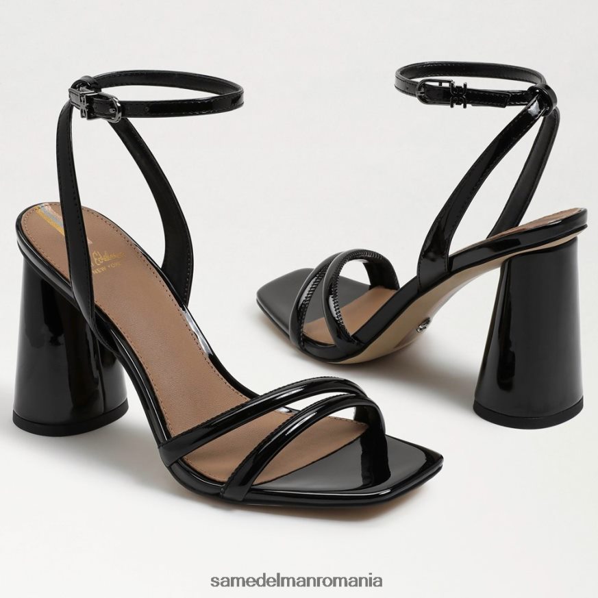 Sam Edelman încălţăminte brevet negru femei sandale kia cu toc bloc HN448Z114