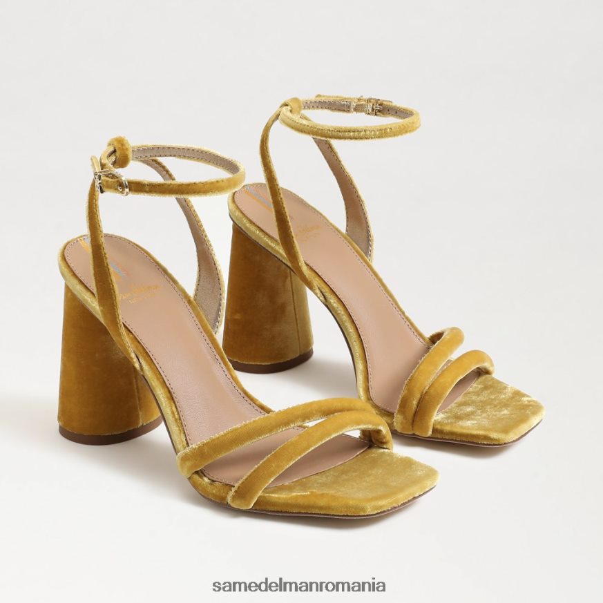 Sam Edelman încălţăminte catifea șofran femei sandale kia cu toc bloc HN448Z100