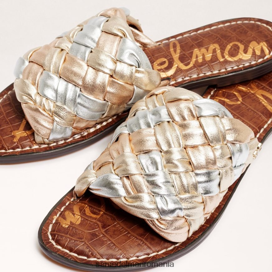 Sam Edelman încălţăminte foita de aur/argint moale/trandafir femei sandală glisante țesute griffin HN448Z637