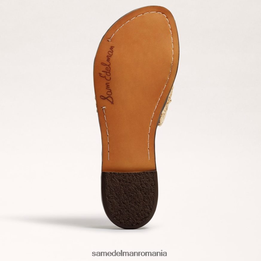 Sam Edelman încălţăminte frunza de aur femei sandală glisantă țesută giada HN448Z406