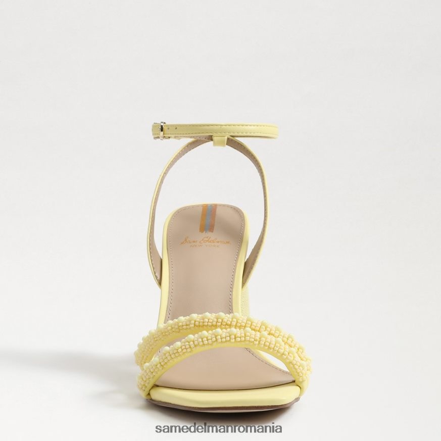 Sam Edelman încălţăminte galben de unt femei sandale cu toc bloc cu margele kia HN448Z489