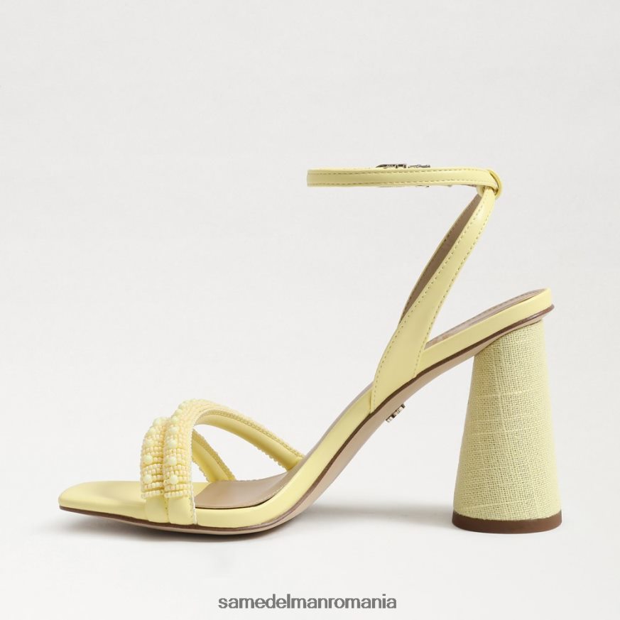 Sam Edelman încălţăminte galben de unt femei sandale cu toc bloc cu margele kia HN448Z489