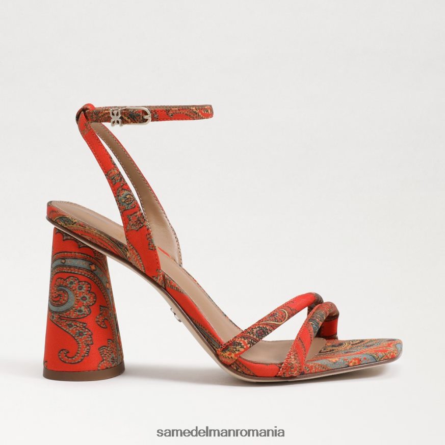 Sam Edelman încălţăminte mac portocaliu femei sandale kia cu toc bloc HN448Z102