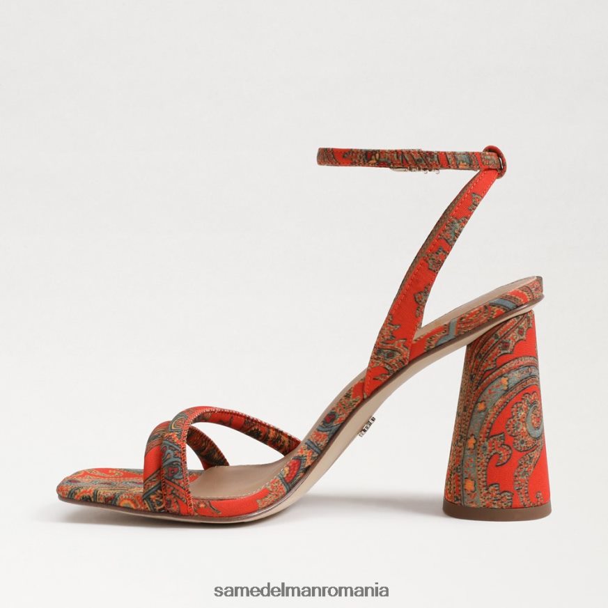 Sam Edelman încălţăminte mac portocaliu femei sandale kia cu toc bloc HN448Z102