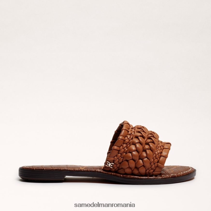 Sam Edelman încălţăminte maro cuoio deschis femei sandală glisantă țesută giada HN448Z404