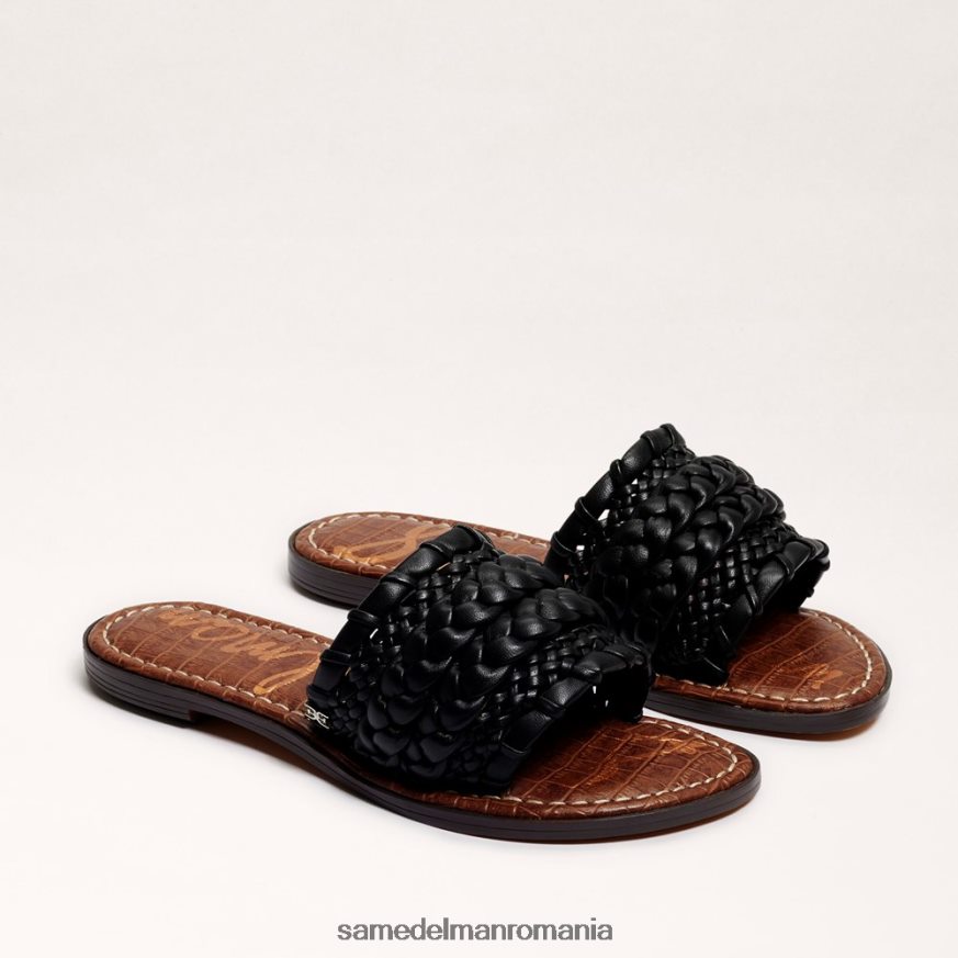 Sam Edelman încălţăminte negru femei sandală glisantă țesută giada HN448Z405