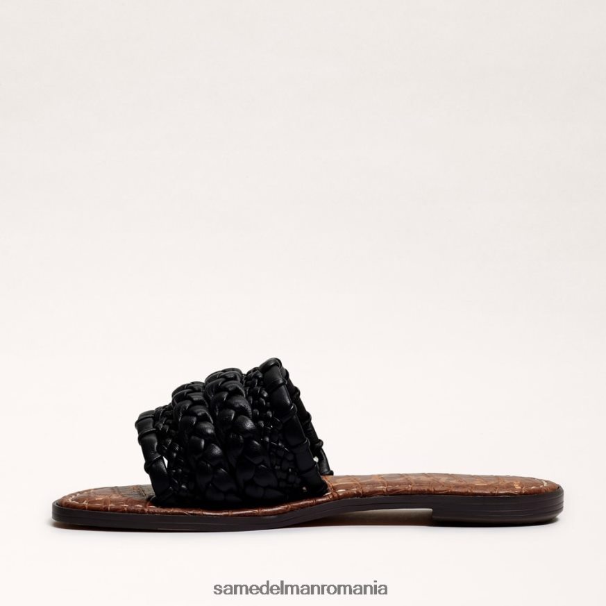 Sam Edelman încălţăminte negru femei sandală glisantă țesută giada HN448Z405