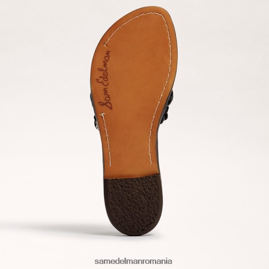 Sam Edelman încălţăminte negru femei sandală glisantă țesută giada HN448Z405