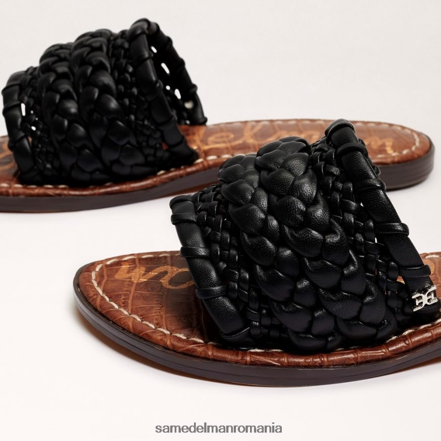 Sam Edelman încălţăminte negru femei sandală glisantă țesută giada HN448Z405