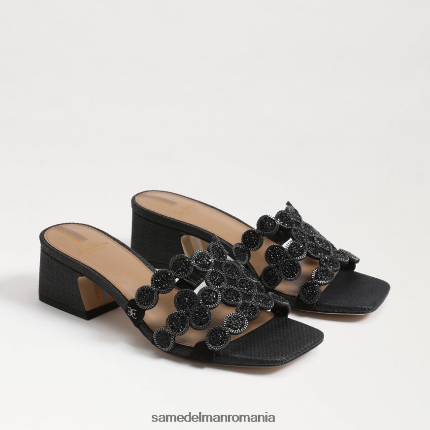 Sam Edelman încălţăminte negru femei sandale cu toc bloc alunecat iarna HN448Z186