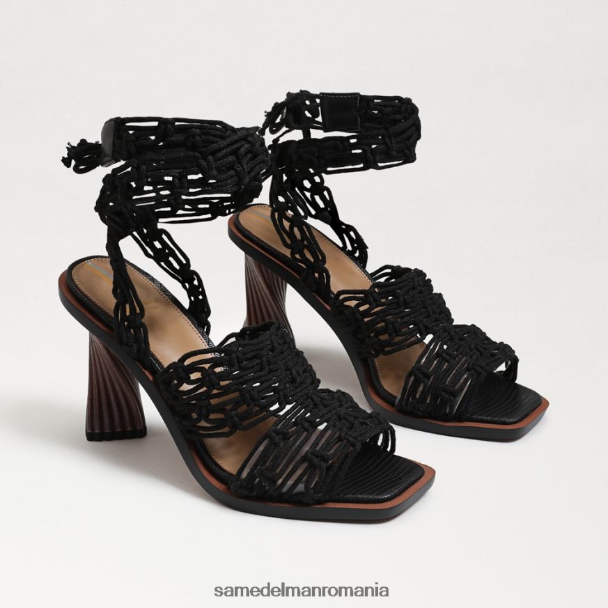 Sam Edelman încălţăminte negru femei toc înfășurat glezna harleigh HN448Z860