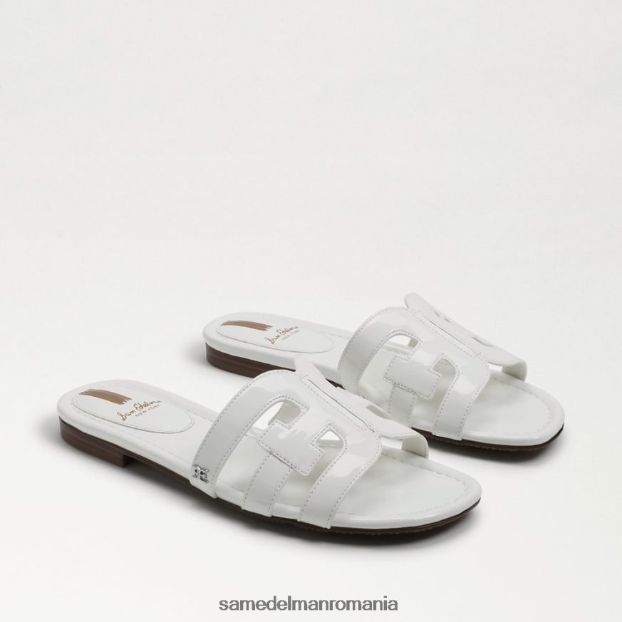 Sam Edelman încălţăminte patent alb strălucitor femei sandală de tip bay slide HN448Z380