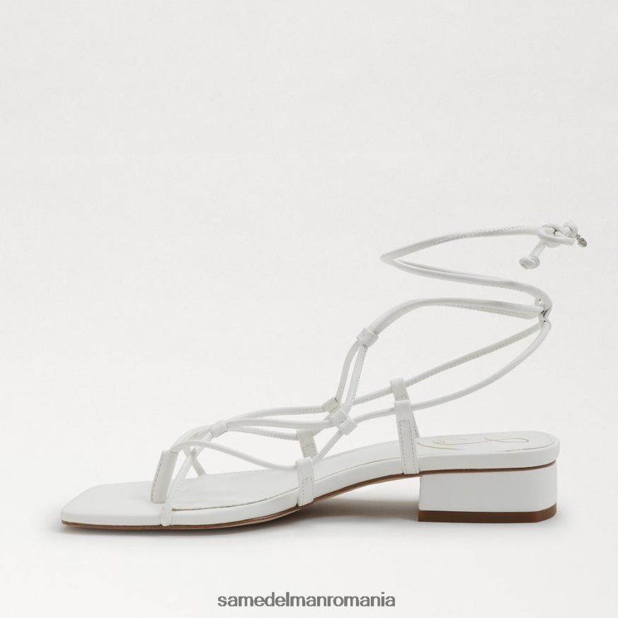 Sam Edelman încălţăminte piele albă strălucitoare femei sandală daffy HN448Z422