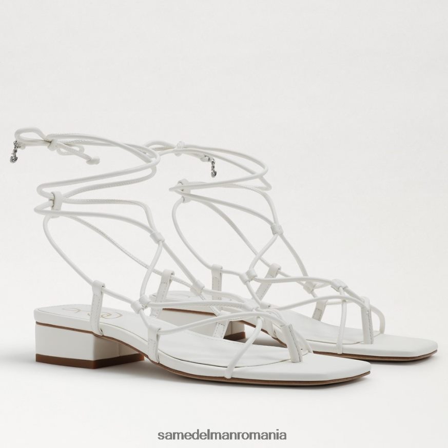 Sam Edelman încălţăminte piele albă strălucitoare femei sandală daffy HN448Z422