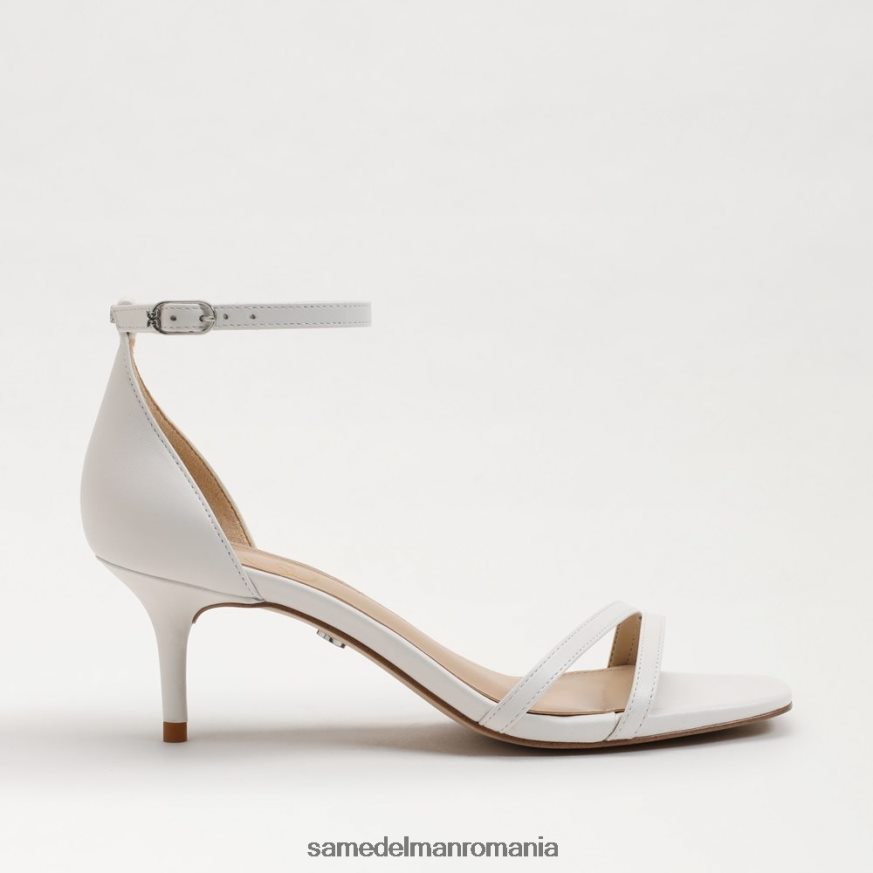 Sam Edelman încălţăminte piele albă strălucitoare femei sandale cu toc pisicuță bujor HN448Z499
