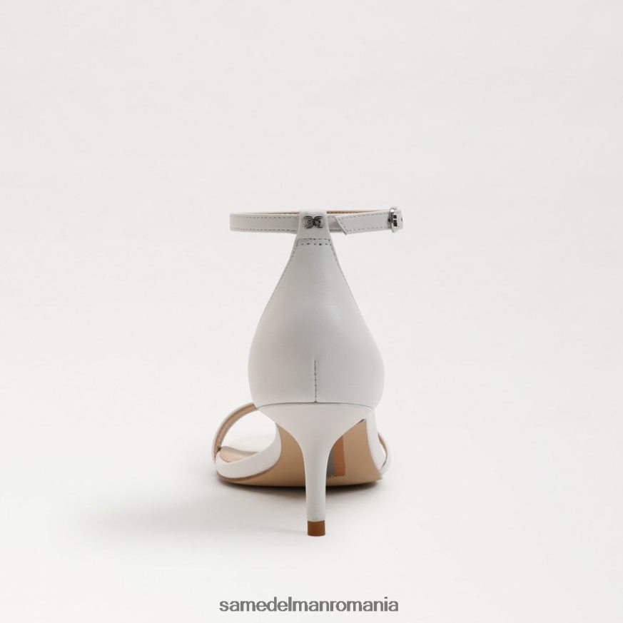 Sam Edelman încălţăminte piele albă strălucitoare femei sandale cu toc pisicuță bujor HN448Z499