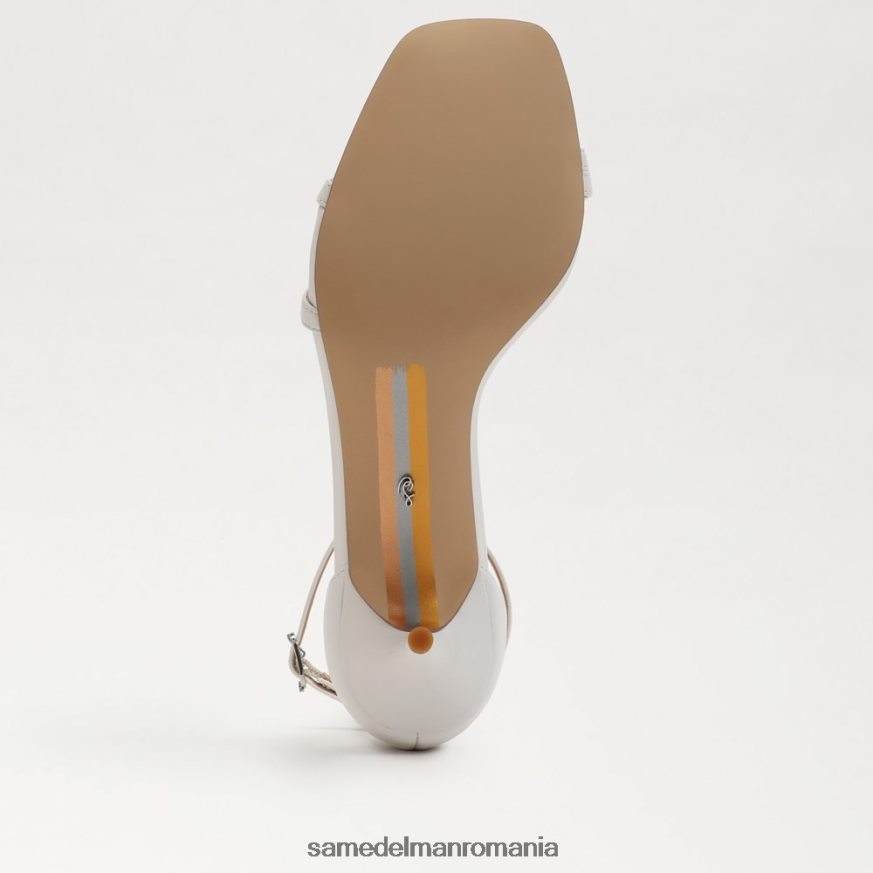 Sam Edelman încălţăminte piele albă strălucitoare femei sandale cu toc pisicuță bujor HN448Z499