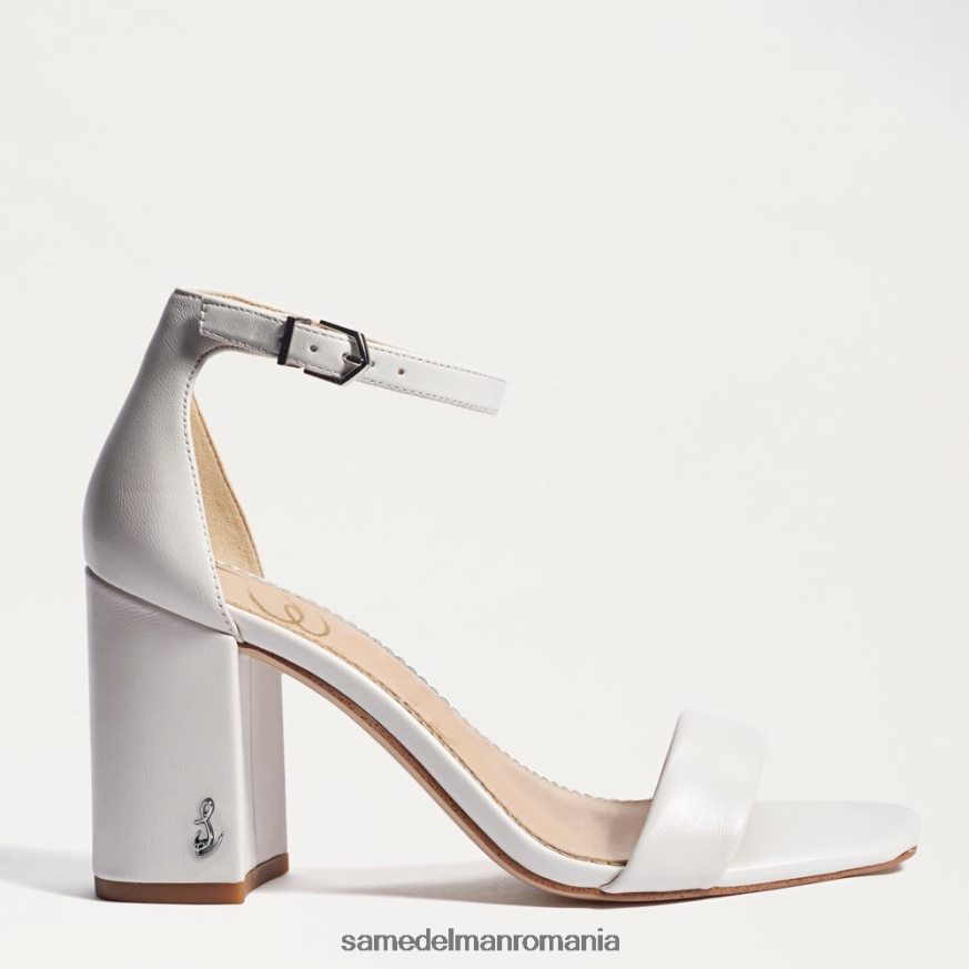 Sam Edelman încălţăminte piele albă strălucitoare femei sandale daniella cu toc bloc HN448Z300